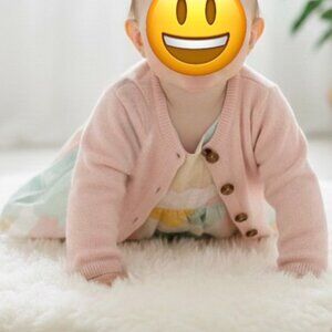 Abstract Floral Carter's Pink Cardigan & Dress Set 3M